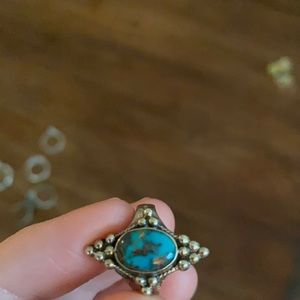 Silver ring with turquoise stone